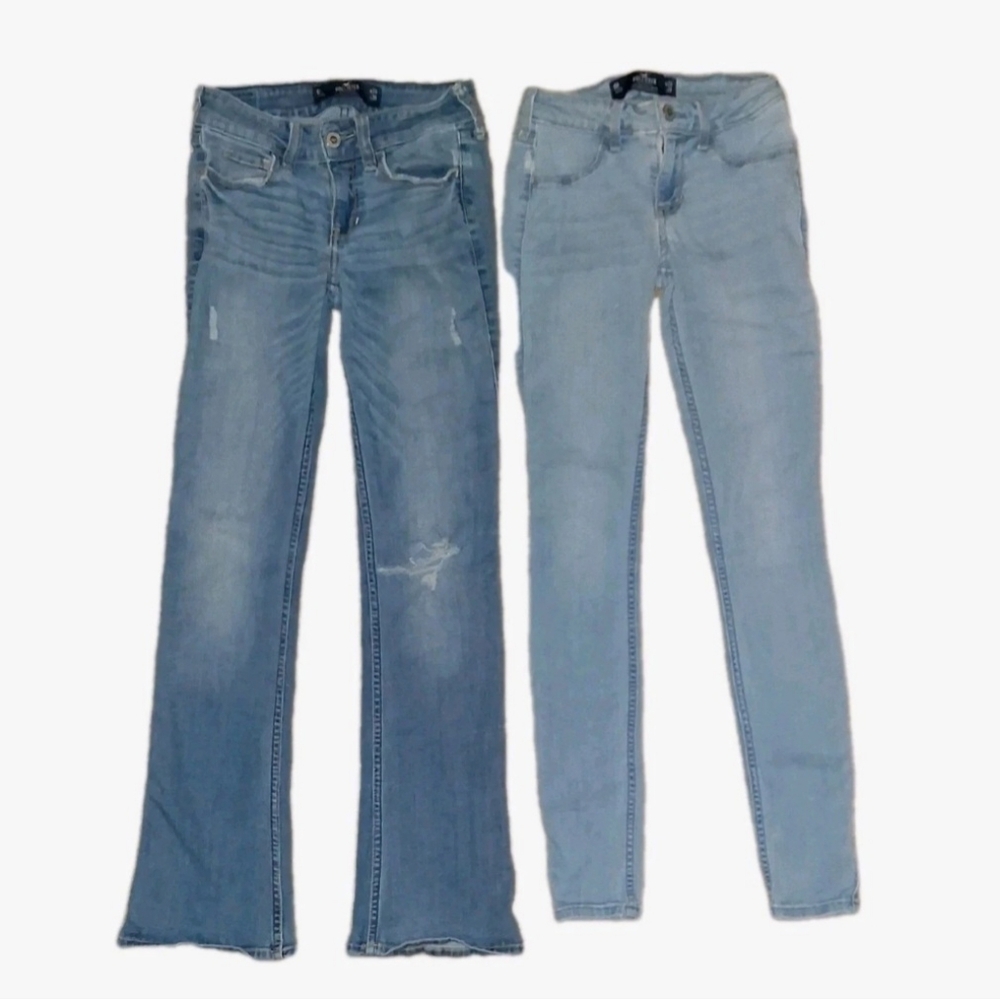 HOLLISTER BUNDLE OR 2 PAIR OF LOW-RISE BOOTCUT & SKINNY JEANS. WOMENS/JUNIORS 0